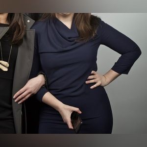 Dark blue H&M long sleeve dress size 6. Lightly worn.